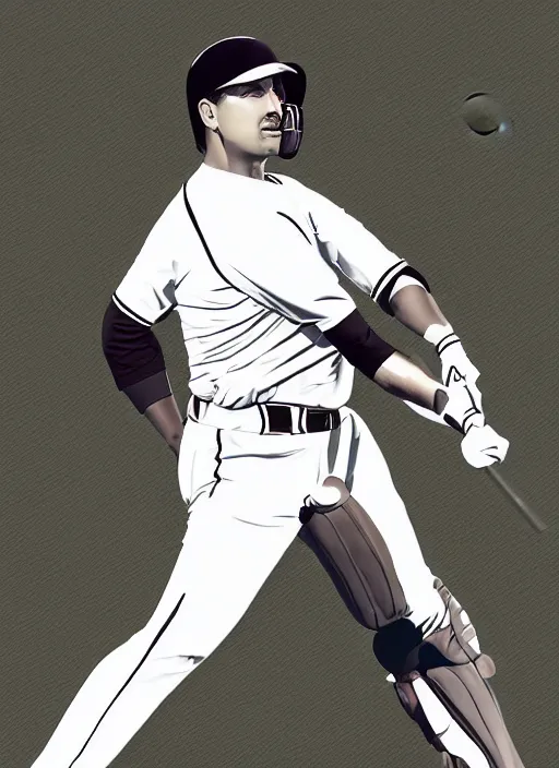 Image similar to a moment when bat hits ball, full body digital portrait of baseball player looking like alexander lukashenko, baseball stadium, photo realism