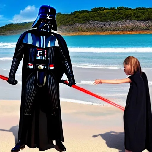 Image similar to darth vader on the beach