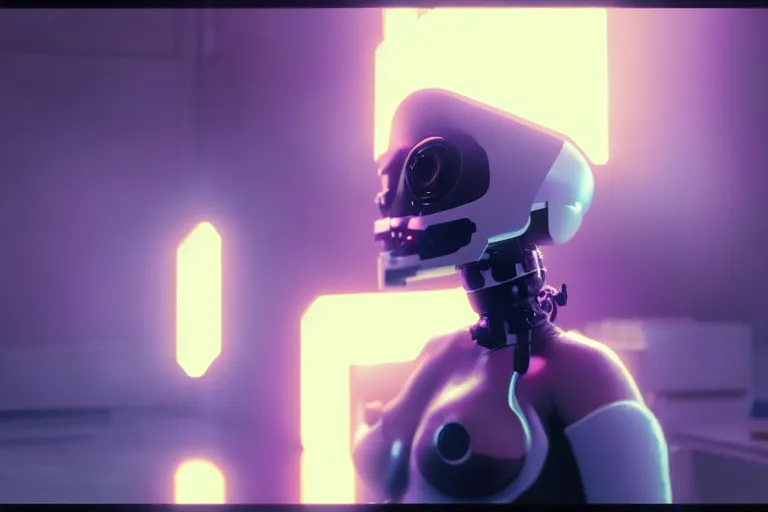 Image similar to vfx film, love death and robots, flat color profile low - key lighting award winning photography arri alexa cinematography, hyper real photorealistic cinematic, atmospheric cool colorgrade