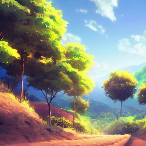 Image similar to norte de armenia quindio en un dia soleado, Artwork by Makoto Shinkai, 8k, official media, wallpaper, hd