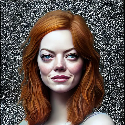 Image similar to cosmic lion portrait of emma stone, hyper detailed, digital art, trending in artstation, cinematic lighting, studio quality, smooth render, unreal engine 5 rendered, octane rendered, art style by klimt and nixeu and ian sprigger and wlop and krenz cushart.