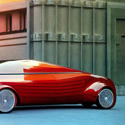 Image similar to Car designed by Frank Lloyd Wright