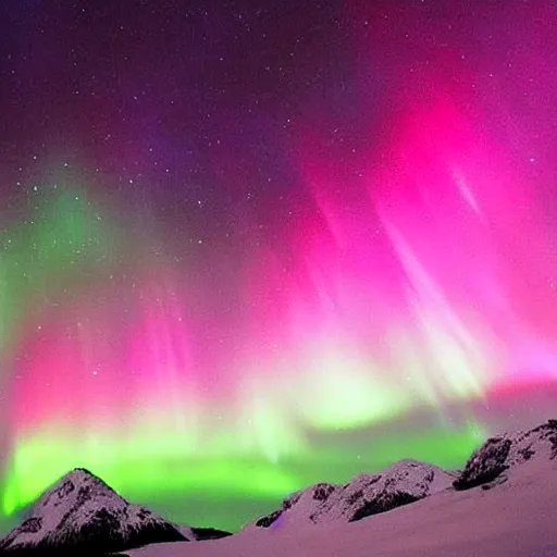 Prompt: Northern lights in space, otherworldly, galaxies and stars, colorful night sky, shift