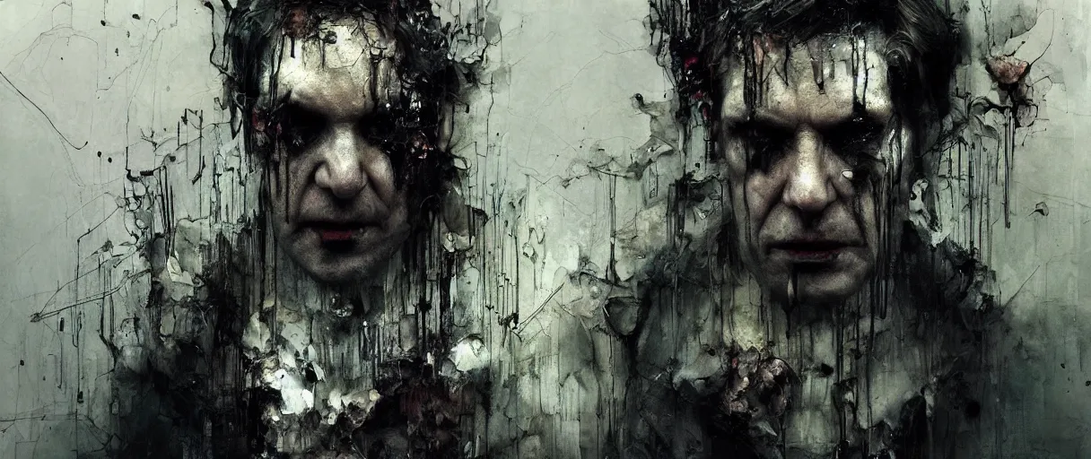 Prompt: portrait of the unseen elder vampire by emil melmoth zdzislaw beksinki craig mullins yoji shinkawa realistic render ominous detailed photo atmospheric by jeremy mann francis bacon and agnes cecile ink drips paint smears digital glitches glitchart