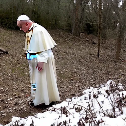 Image similar to the pope on trail cam footage