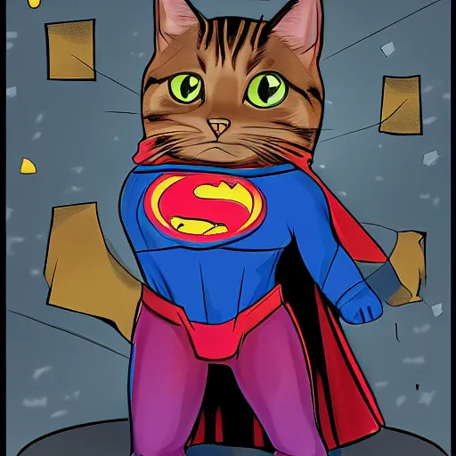 Image similar to Cat as superhero, 8k