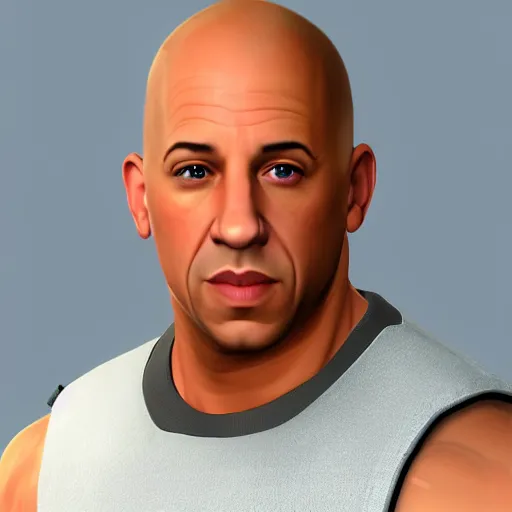 Image similar to vin diesel as a sims character