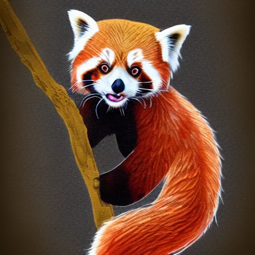 Image similar to red panda by Yuumei