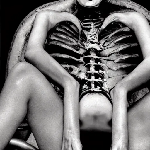 Image similar to giger, photo by helmut newton