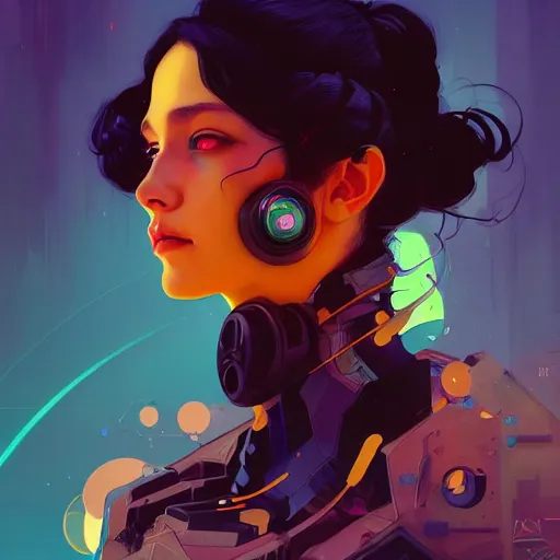 Prompt: a beautiful portrait painting of a 8 0 s sci fi girl by sachin teng and pascal blanche and alphonse mucha and nekro and josan gonzalez and rhads and ruan jia. in style of digital art. colorful comic, film noirs, symmetry, brush stroke, vibrating colors, hyper detailed. octane render. trending on artstation
