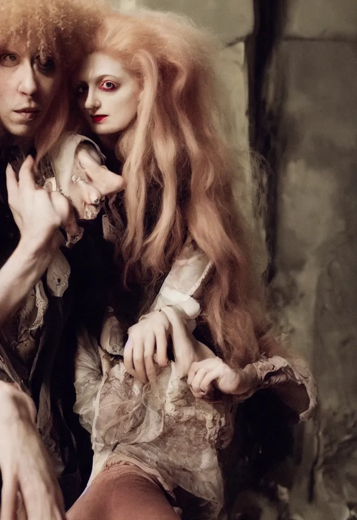 Image similar to only lovers left alive aesthetic couple portrait