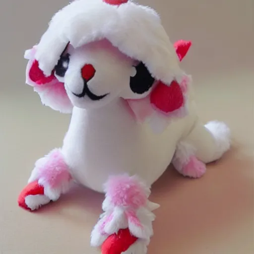 Image similar to cute fumo plush of a poodlegirl, anime girl