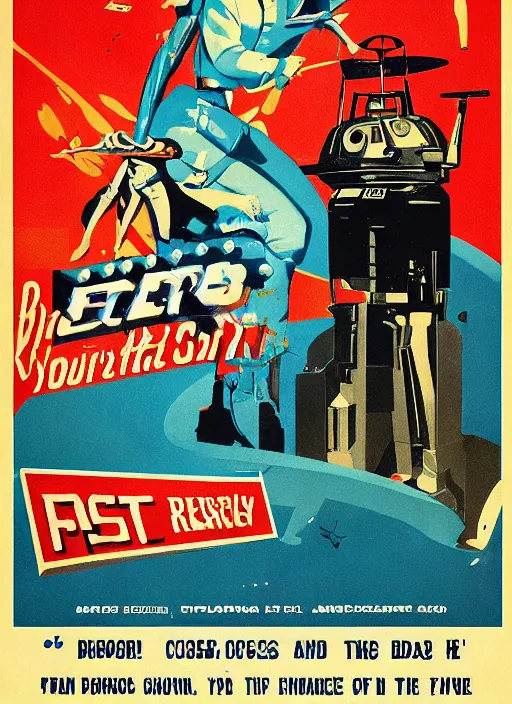 Image similar to retro sci - fi ad poster