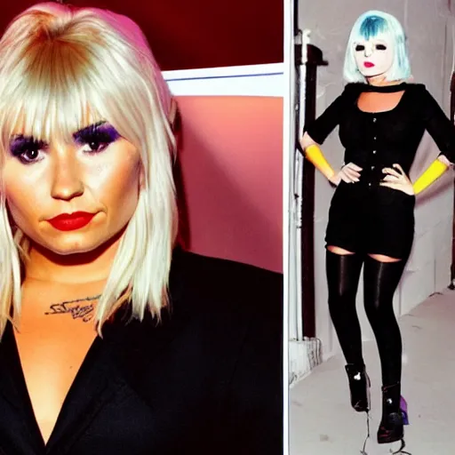 Image similar to Demi Lovato dressed as Debbie Harry