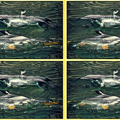 Image similar to Stereogram of two dolphins