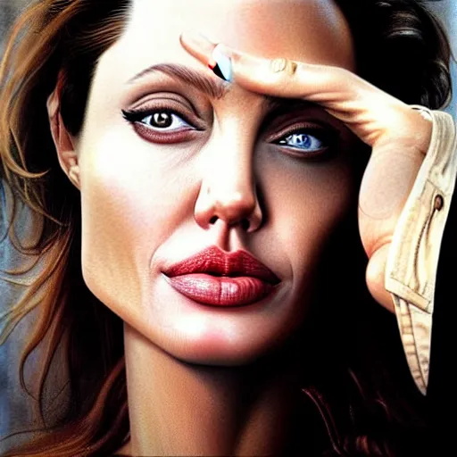 Image similar to angelina jolie portrait photo by martin schoeller