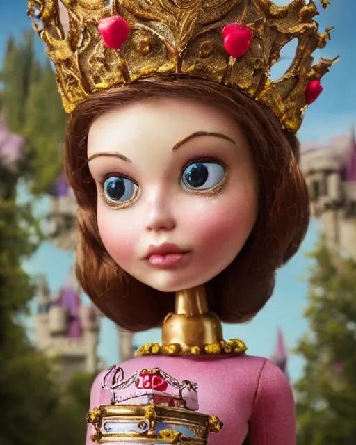 Prompt: closeup face profile portrait of a tin toy fairytale princess wearing a crown eating cakes in the castle, bikini, depth of field, zeiss lens, detailed, symmetrical, centered, fashion photoshoot, by nicoletta ceccoli, mark ryden, lostfish, breathtaking, 8 k resolution, extremely detailed, beautiful, establishing shot, artistic, hyperrealistic, octane render