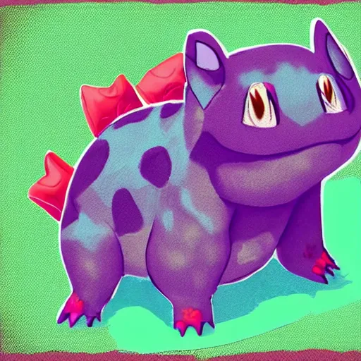 Image similar to bulbasaur by andi warhol, 4 k, digital painting, bright colors