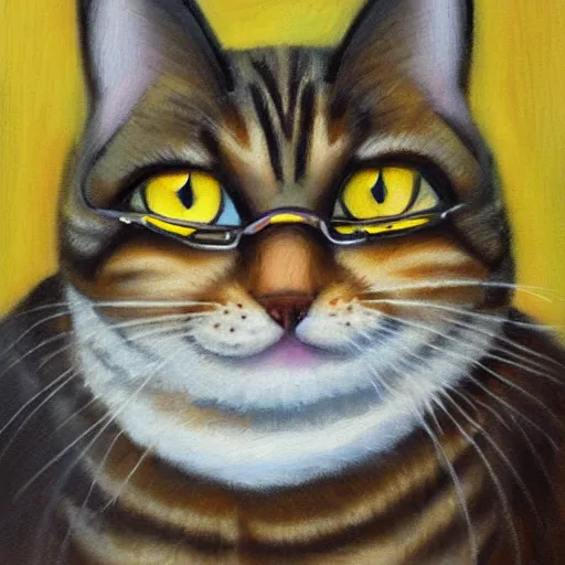 Prompt: portrait of garfield the cat as a lawyer, natural light, oil painting,