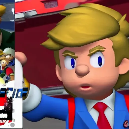 Prompt: donald trump in super smash brothers ultimate