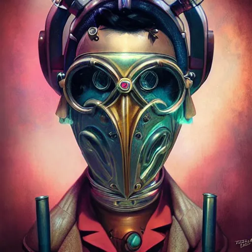 Image similar to lofi steampunk bioshock underwater portrait, Pixar style, by Tristan Eaton Stanley Artgerm and Tom Bagshaw.