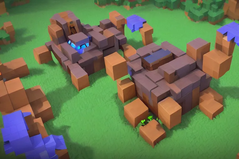 Image similar to Hytale Kweebec, Concept Art, Quality detailed sketch, cute blocky character