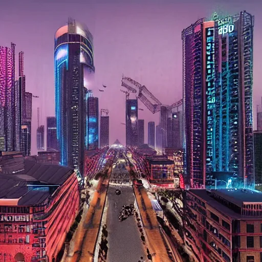 Image similar to lahore city, future, cyber theme, 2 0 8 0