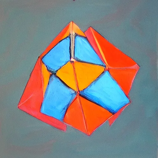 Prompt: a painting of an icosahedron