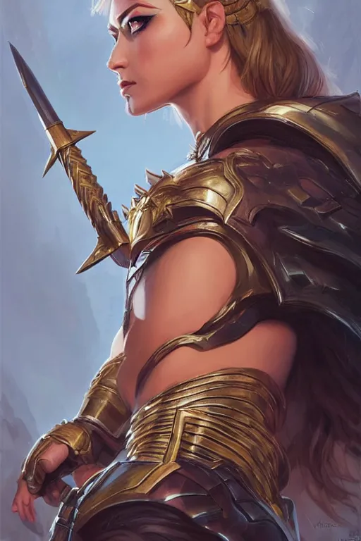 Image similar to amazon valkyrie athena, d & d, fantasy, portrait, highly detailed, headshot, digital painting, trending on artstation, concept art, sharp focus, illustration, art by artgerm and greg rutkowski and magali villeneuve