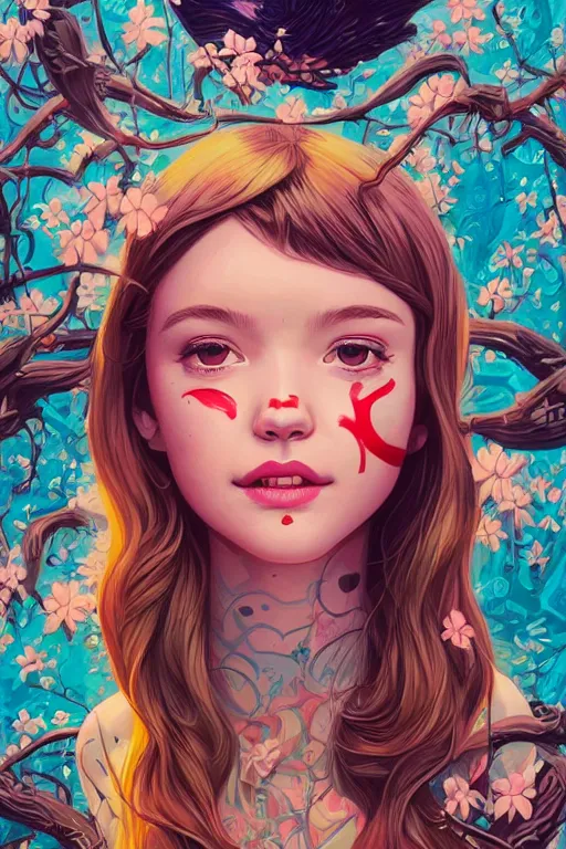 Image similar to a girl smiling cute, Tristan Eaton, victo ngai, artgerm, RHADS, ross draws