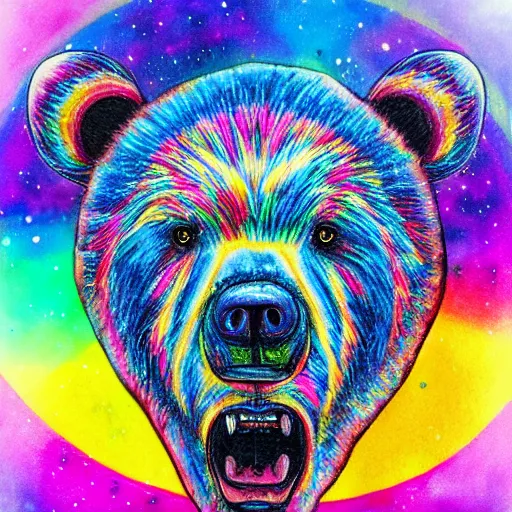 Image similar to rainbow cosmic bear