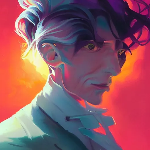 Image similar to portrait of dorian gray, retrowave, behance hd, concept art by jesper ejsing, by rhads, makoto shinkai cyril rolando, madgwick