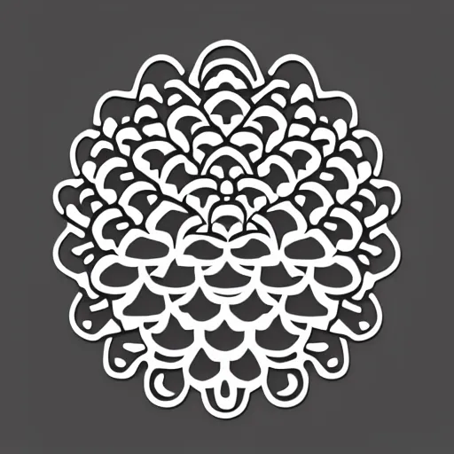 Image similar to coorperate logo romanesco simple illustrator stencil on white background