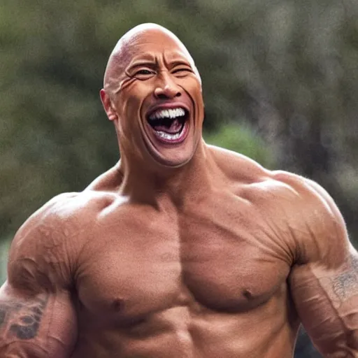 Image similar to Dwayne the rock Johnson laughing