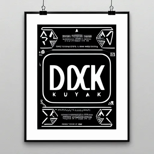 Image similar to black on white graphic poster in style of david rudnick, acid, y 2 k