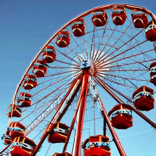 Image similar to A ferris-wheel made from bones