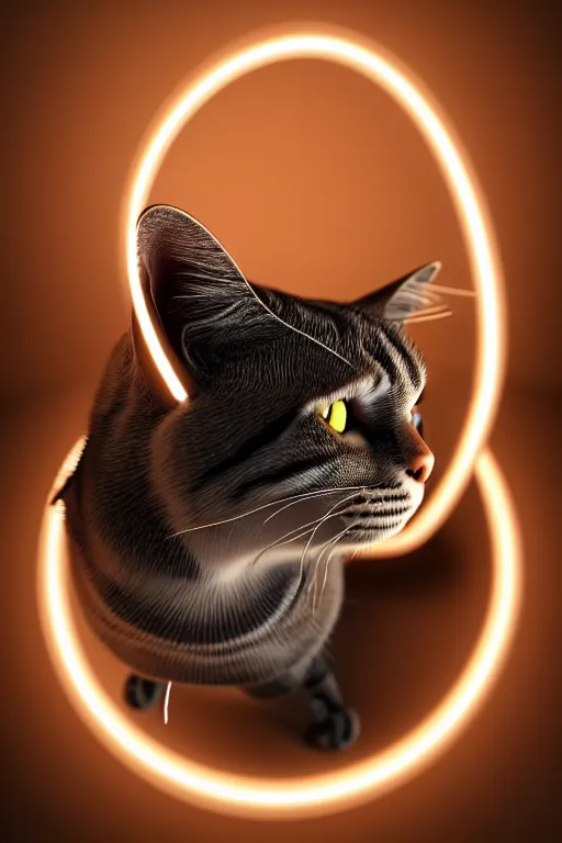 Image similar to perfectly - centered coiled cat portrait, unreal engine 5, photorealism, hd quality, 8 k resolution, cinema 4 d, hdr dramatic cinematic lighting