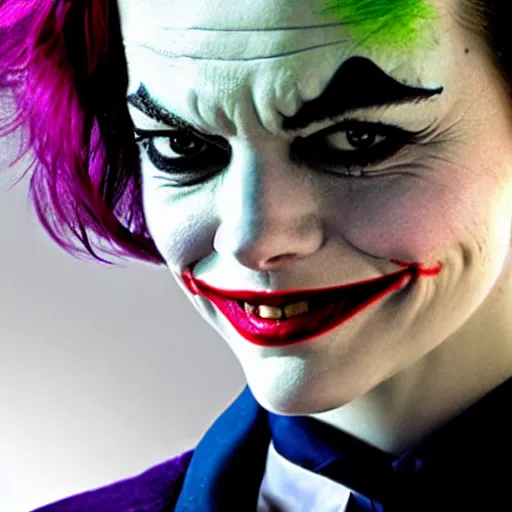 Image similar to Emma Stone as The Joker awe inspiring 8k hdr