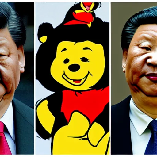 Image similar to The face of Xi Jinping looks like the face of Winnie the Pooh, cartoon