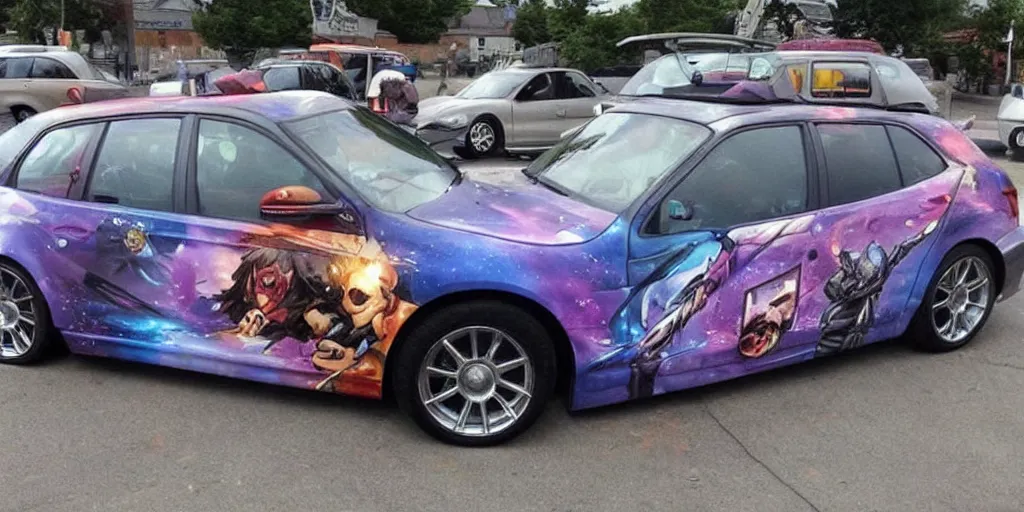 Prompt: sexy, harry potter, anime car wrap