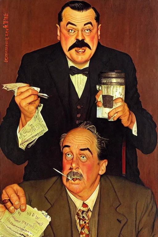 Image similar to uncle foster addams painted by norman rockwell