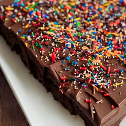 Prompt: cookbook photo of chocolate spaghetti, sprinkles