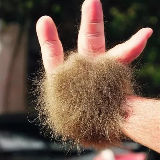 Image similar to a hairy hand full of thumbs