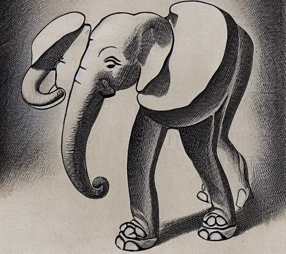 Prompt: elephant with four head by de chirico