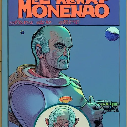 Image similar to sean connery retro minimalist portrait moebius starwatcher comic by jean giraud, 8 k