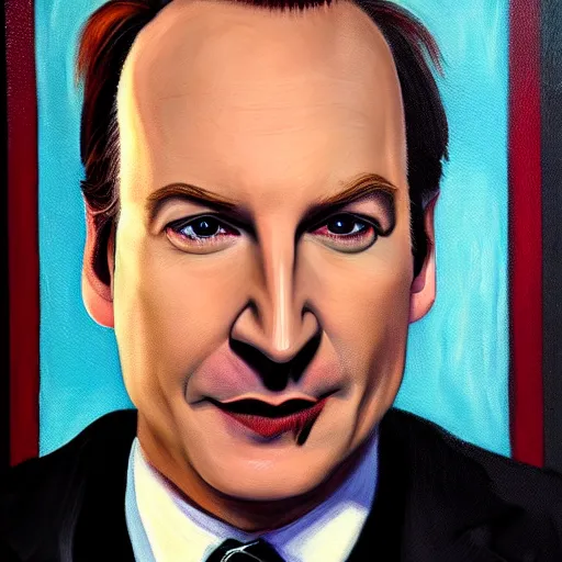 Prompt: a detailed portrait of bob odenkirk as saul goodman painted by johnny depp