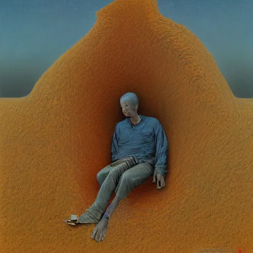 Image similar to human laptop HD photo 3d 8k resolution, Portrait by Zdzislaw Beksinski and Jeffrey Smith, oil on canvas