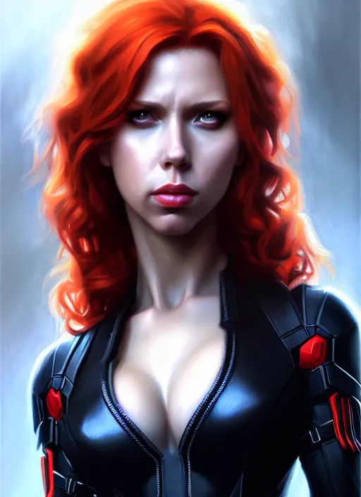 Image similar to a _ fantasy _ style _ portrait _ painting _ of black widow, oil _ painting _ unreal _ 5 _ daz. _ rpg _ portrait _ extremely _ detailed _ artgerm _ greg _ rutkowski _ greg