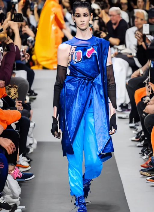 Image similar to hyperrealistic and heavy detailed balenciaga runway show of dragon ball z, leica sl 2 5 0 mm, vivid color, high quality, high textured, real life