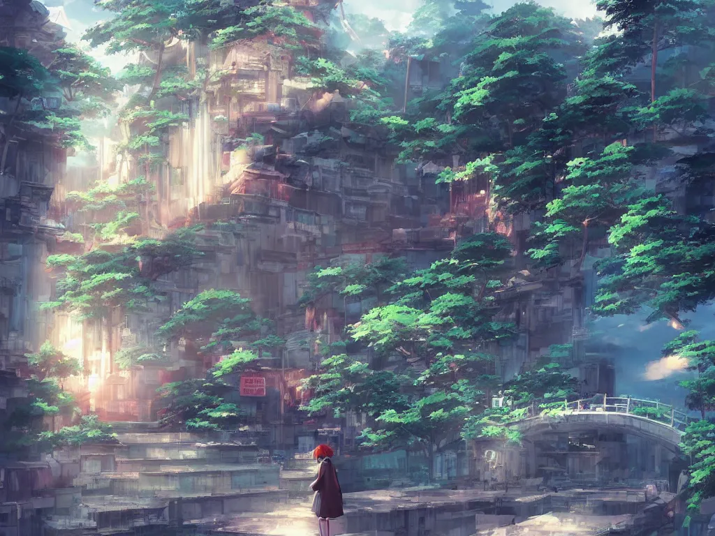 Prompt: Chinese stage，Epic image quality，Makoto Shinkai style.